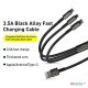 Baseus Tungsten Gold One-for-three Fast Charging Data Cable USB  to M+L+C 3.5A 1.5m